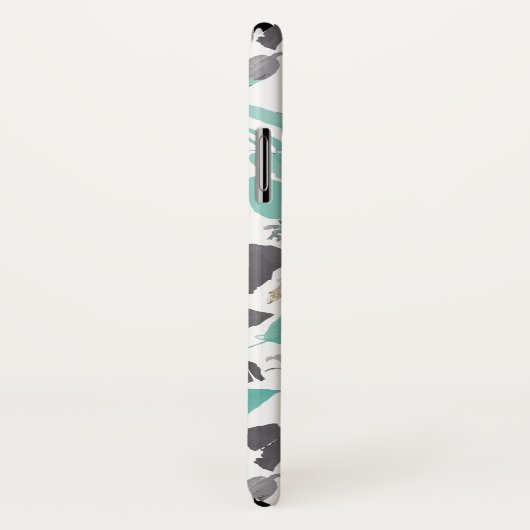 クレマティスティール（緑がかった色）水彩花模様 Case-Mate iPhoneケース (裏面/右)