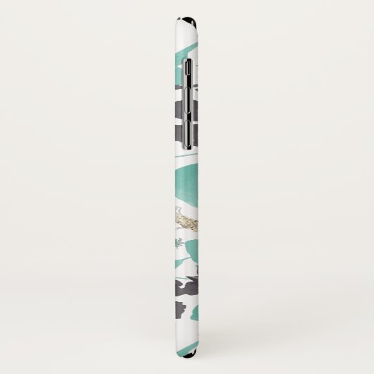 クレマティスティール（緑がかった色）水彩花模様 Case-Mate iPhoneケース (裏面/左)