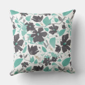 クレマティスフローラグレーティール（緑がかった色）水彩 クッション (裏面)