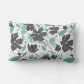 クレマティスフローラグレーティール(緑がかった色)水彩 ランバークッション (裏面)