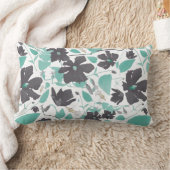 クレマティスフローラグレーティール(緑がかった色)水彩 ランバークッション (ブランケット)