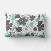 クレマティスフローラグレーティール(緑がかった色)水彩 ランバークッション (正面)