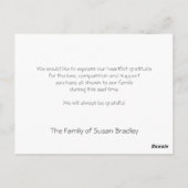 クレマティス3bメモリアル悔やみや弔慰サンキューハガキ ポストカード (裏面)