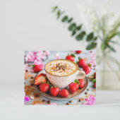 クレマ、シナモン、イチゴとカプチーノ シーズンポストカード (スタンド正面)