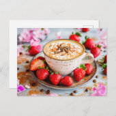クレマ、シナモン、イチゴとカプチーノ シーズンポストカード (正面/裏面)