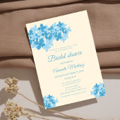 クレムとブルーアジサイフローラブライダルシャワー 招待状