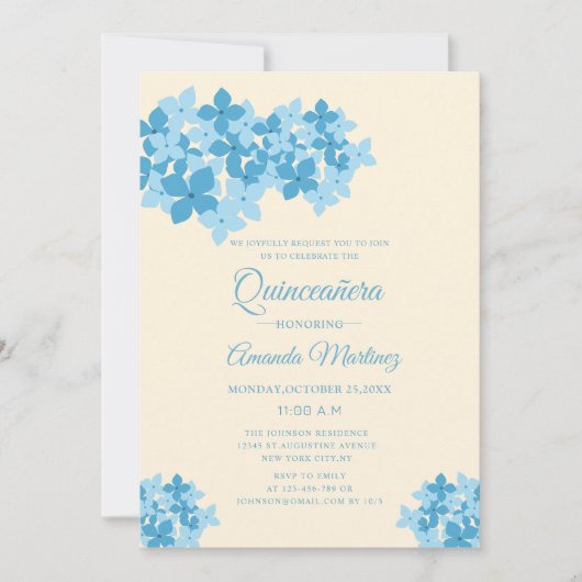 クレムと青あじさいフローラキンセユニークーニエラ 招待状 (正面)