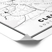 クレムソンの地図 ポスター (角)