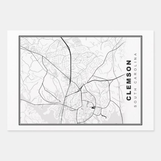 クレムソンの地図 ラッピングペーパーシート (正面)