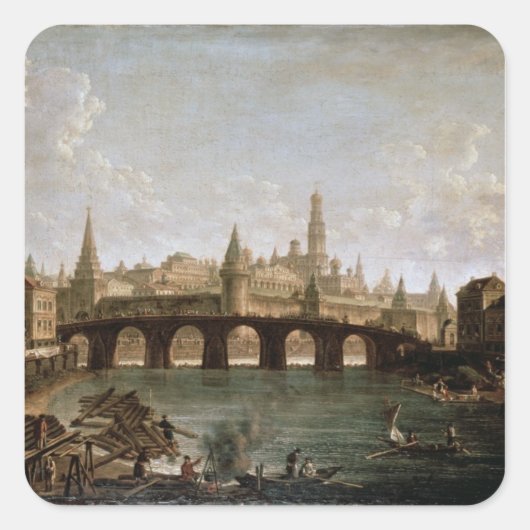 クレムリンとカメニー橋の眺め スクエアシール (正面)