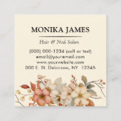 クレメエレガントウォーター色ワイルドフラワー スクエア名刺 (裏面)