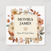 クレメエレガントウォーター色ワイルドフラワー スクエア名刺 (正面)