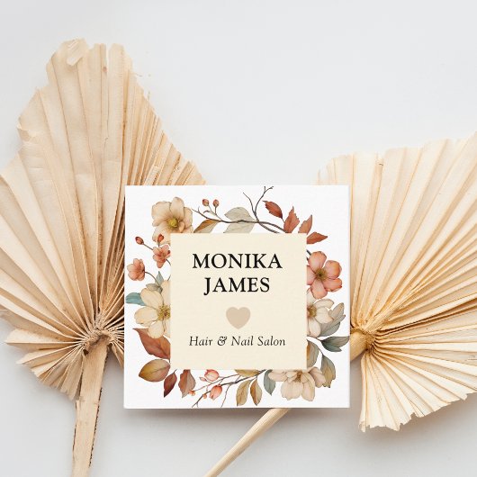 クレメエレガントウォーター色ワイルドフラワー スクエア名刺