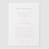 クレメエレガントントモダン結婚ン ベラム紙招待状 (正面)