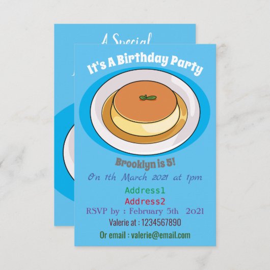 クレメキャラメル漫画イラストレーション 招待状 (正面/裏面)