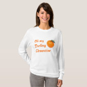 クレメンタインの女性のフード付きスウェットシャツ Tシャツ (正面フル)