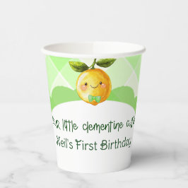 クレメンタインの愛らしい赤ちゃん男の子用コップ - 初めての誕生日 紙コップ