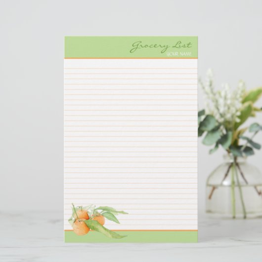 クレメンタインオレンジがDoリストに並べられました 便箋 (スタンド正面)