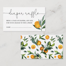クレメンチンオレンジかわいい柑橘系おむつラッフル エンクロージャーカード