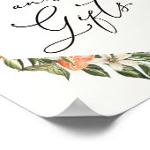 クレメンチンオレンジと緑のカードとギフト ポスター (角)