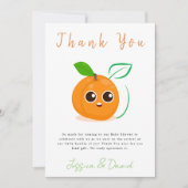 クレメンチンオレンジフルーツベビーシャワー サンキューカード (正面)