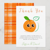 クレメンチンオレンジフルーツベビーシャワー サンキューカード (正面/裏面)