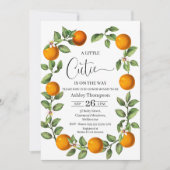 クレメンチンオレンジリースリトルかわいこちゃんベビーシャワー 招待状 (正面)
