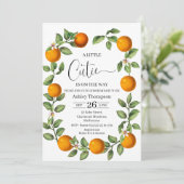 クレメンチンオレンジリースリトルかわいこちゃんベビーシャワー 招待状 (スタンド正面)