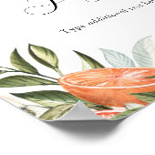 クレメンティンオレンジとグリーンのカスタムテキストサイン ポスター (角)