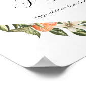 クレメンティンオレンジとグリーンのカスタムテキストサイン ポスター (角)