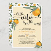 クレメンティンオレンジA小さなかわいこちゃんのベビーシャワー 招待状 (正面/裏面)