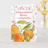クレメンティンフルーツハッピーバースデーフレンドカスタム カード (黄色い花)