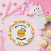 クレメンテパーソナライズされたンタンゲリンかわいこちゃんオレンジ ペーパープレート (パーティー)