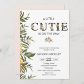 クレメンモダンティンかわいこちゃんベビーシャワー 招待状 (正面/裏面)