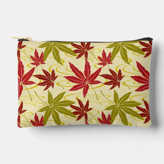 クレメ日本ののカエデ模様 アクセサリーポーチ (正面)