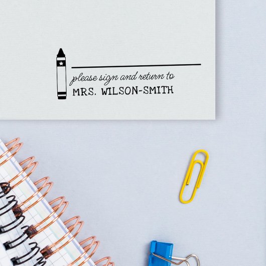 クレヨンお願いサイン&先生の名前に戻る セルフインキングスタンプ