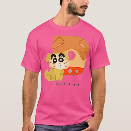 クレヨンしんちゃんおもしろいおもしろい勉強AからZ D one Tシャツ (正面)