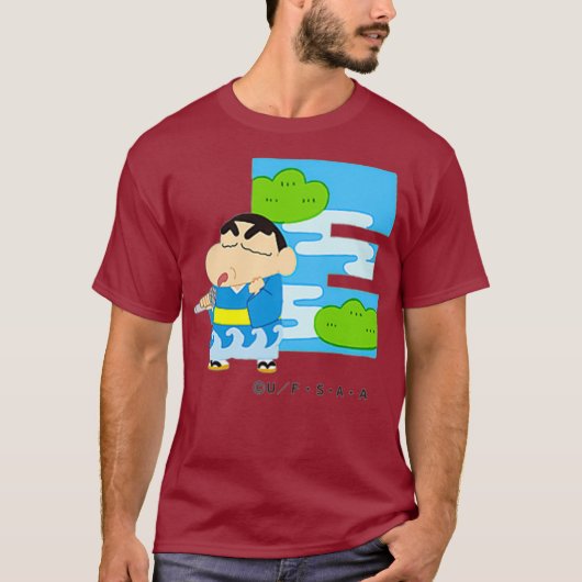 クレヨンしんちゃんおもしろいおもしろい勉強AからZ E one Tシャツ (正面)