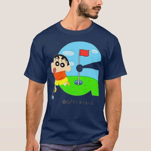 クレヨンしんちゃんおもしろいおもしろい勉強AからZ G one Tシャツ (正面)