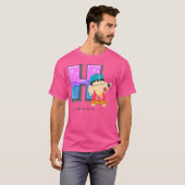 クレヨンしんちゃんおもしろいおもしろい勉強AからZ H one Tシャツ (正面フル)