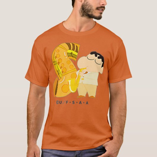 クレヨンしんちゃんおもしろいおもしろい勉強AからZ S one Tシャツ (正面)