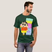 クレヨンしんちゃんおもしろいおもしろい勉強AからZ Tシャツ (正面フル)