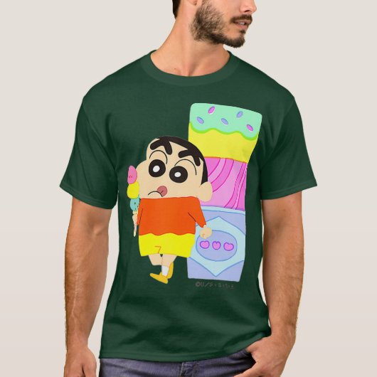 クレヨンしんちゃんおもしろいおもしろい勉強AからZ Tシャツ (正面)