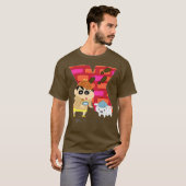 クレヨンしんちゃんおもしろいおもしろい勉強AからZ X one Tシャツ (正面フル)