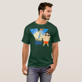 クレヨンしんちゃんおもしろいおもしろい勉強AからZ Yプレミアム Tシャツ (正面フル)