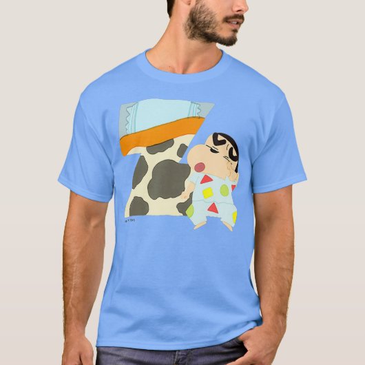 クレヨンしんちゃんおもしろいおもしろい勉強Aへ Tシャツ (正面)