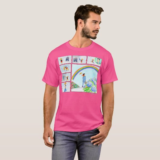 クレヨンしんちゃん しんちゃんとひろし 雨の日 Tシャツ (正面フル)