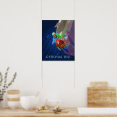 クレヨンすごいカラーのダートバイクがカーブに乗り込む ポスター (キッチン)