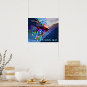 クレヨンすごいカラーシルエットスケートボーダー ポスター (キッチン)