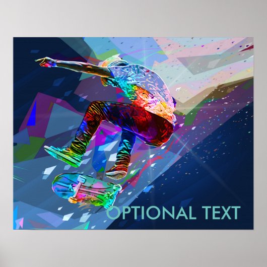 クレヨンすごいカラーシルエットスケートボーダー ポスター (正面)